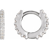 7 ct tw Round Lab Grown Diamond Accented Huggie Earrings in 14K W...