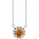 3 ct tw Halo Lab Grown Diamond Necklace in 14K White Gold (18")...
