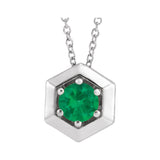 Solitaire Lab Grown Diamond Necklace in 14K White Gold (18")...