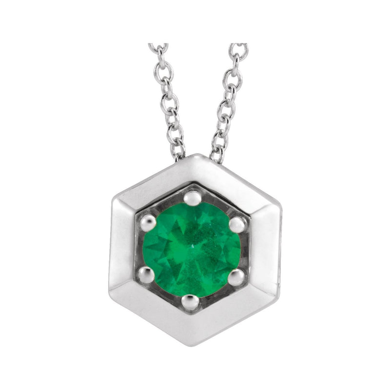 Solitaire Lab Grown Diamond Necklace in 14K White Gold (18")...
