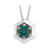 Solitaire Lab Grown Diamond Necklace in 14K White Gold (18")...