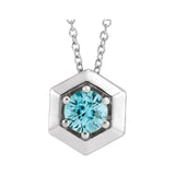 Solitaire Lab Grown Diamond Necklace in 14K White Gold (18")...