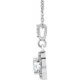 1 1/5 ct tw Halo Lab Grown Diamond Necklace in 14K White Gold (18... - view 2
