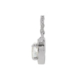 3 ct tw Halo Lab Grown Diamond Necklace in 14K White Gold (18")... - view 2