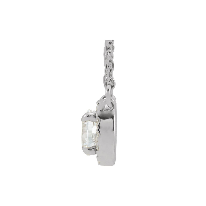3 ct tw Halo Lab Grown Diamond Necklace in 14K White Gold (18")... - view 2
