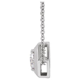 Solitaire Lab Grown Diamond Necklace in 14K White Gold (18")... - view 2
