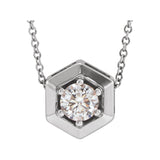 Solitaire Lab Grown Diamond Necklace in 14K White Gold (18")...