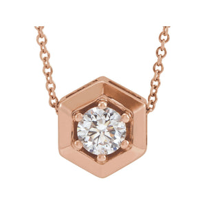 1/2 ct tw Solitaire Lab Grown Diamond Necklace in 14K White Gold ...