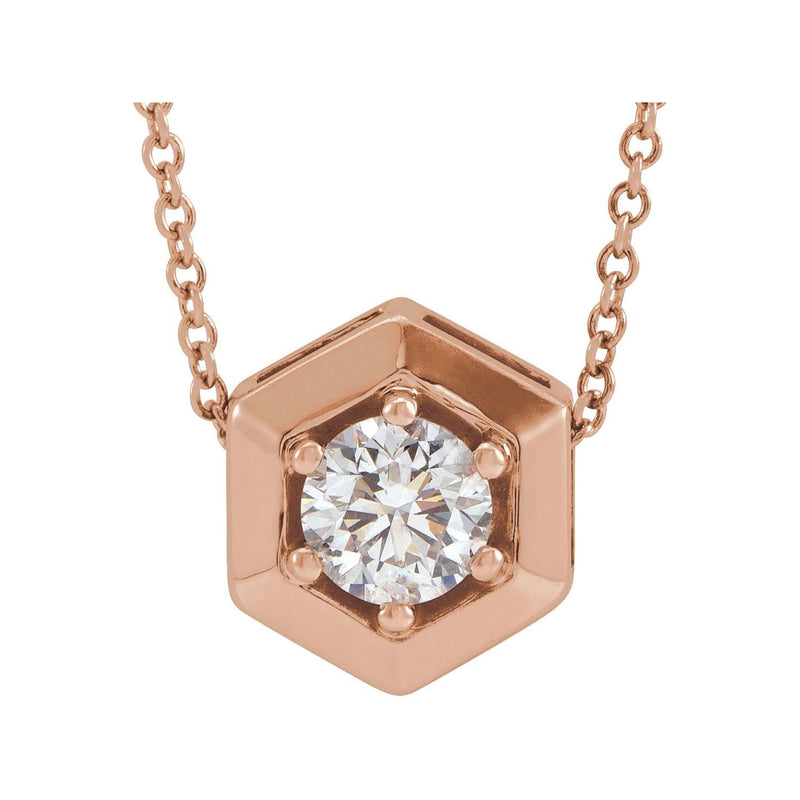 1/2 ct tw Solitaire Lab Grown Diamond Necklace in 14K White Gold ...