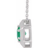 Solitaire Lab Grown Diamond Necklace in 14K White Gold (18")... - view 2