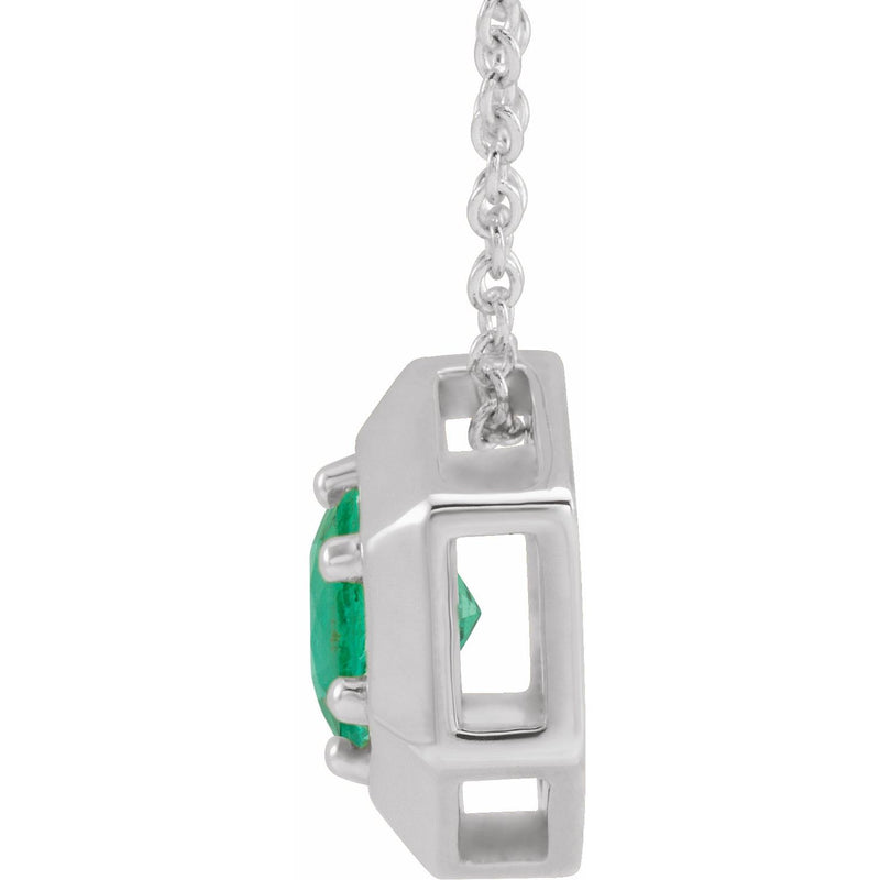Solitaire Lab Grown Diamond Necklace in 14K White Gold (18")... - view 2