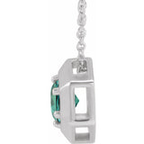 Solitaire Lab Grown Diamond Necklace in 14K White Gold (18")... - view 2