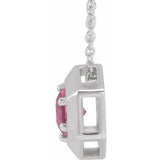 Solitaire Lab Grown Diamond Necklace in 14K White Gold (18")... - view 2