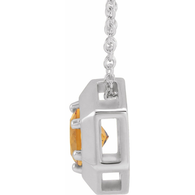Solitaire Lab Grown Diamond Necklace in 14K White Gold (18")... - view 2