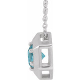 Solitaire Lab Grown Diamond Necklace in 14K White Gold (18")... - view 2