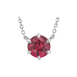 Solitaire Lab Grown Diamond Necklace in 14K White Gold (18")...