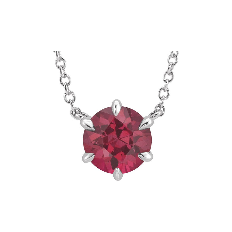 Solitaire Lab Grown Diamond Necklace in 14K White Gold (18")...
