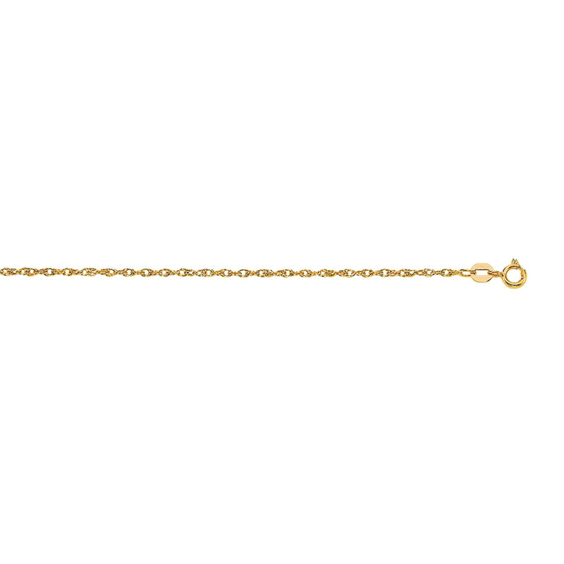 14K Gold .95mm Machine Rope Chain (Carded) 