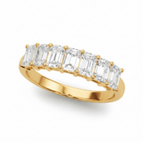 1 3/4 ctw 7 Stone Band Emerald Cut — Yellow Gold