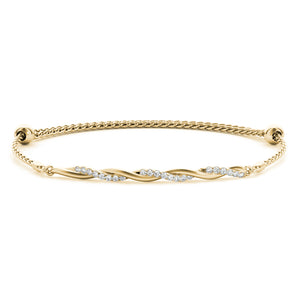 Diamond Gold Twist Bracelet