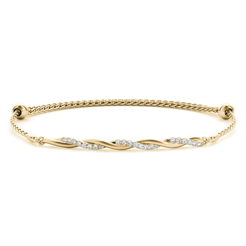 Diamond Gold Twist Bracelet