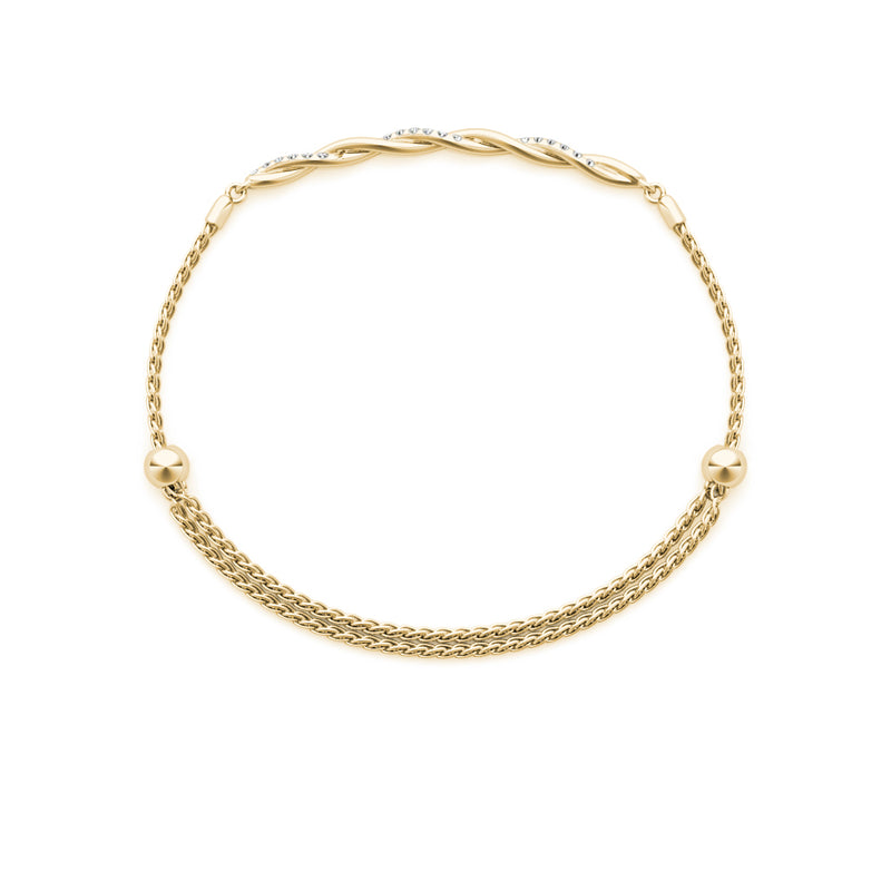 Diamond Gold Twist Bracelet - alt view