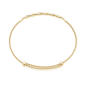 Diamond Gold Twist Bracelet - alt view