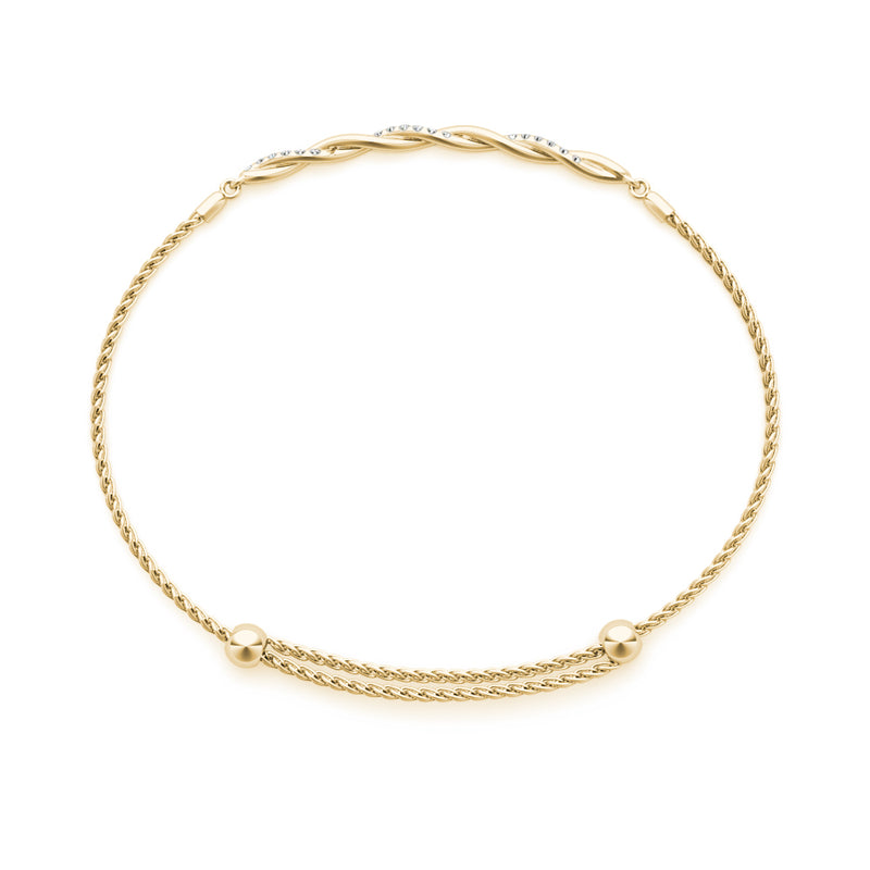 Diamond Gold Twist Bracelet - alt view