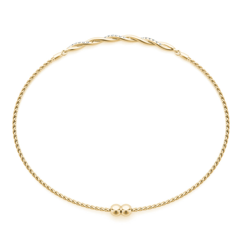 Diamond Gold Twist Bracelet - alt view