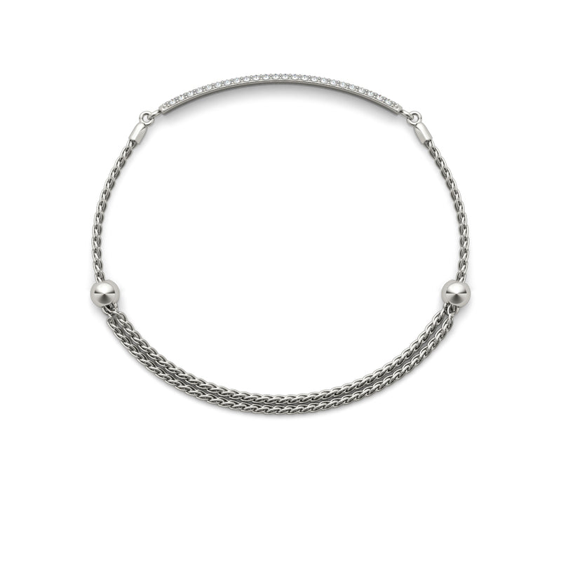 3 Row Diamond Bracelet - alt view