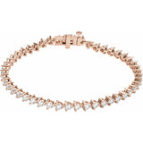 7" Lab Grown Diamond Line Bracelet in 14K White Gold (4 3/4 ct tw...