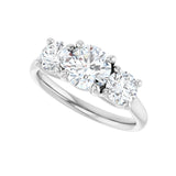 1 3/4 ct Round Lab Grown Diamond Three-Stone Engagement Ring in 1... - view 5