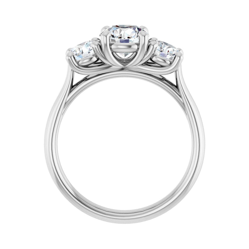 1 3/4 ct Round Lab Grown Diamond Three-Stone Engagement Ring in 1... - view 2