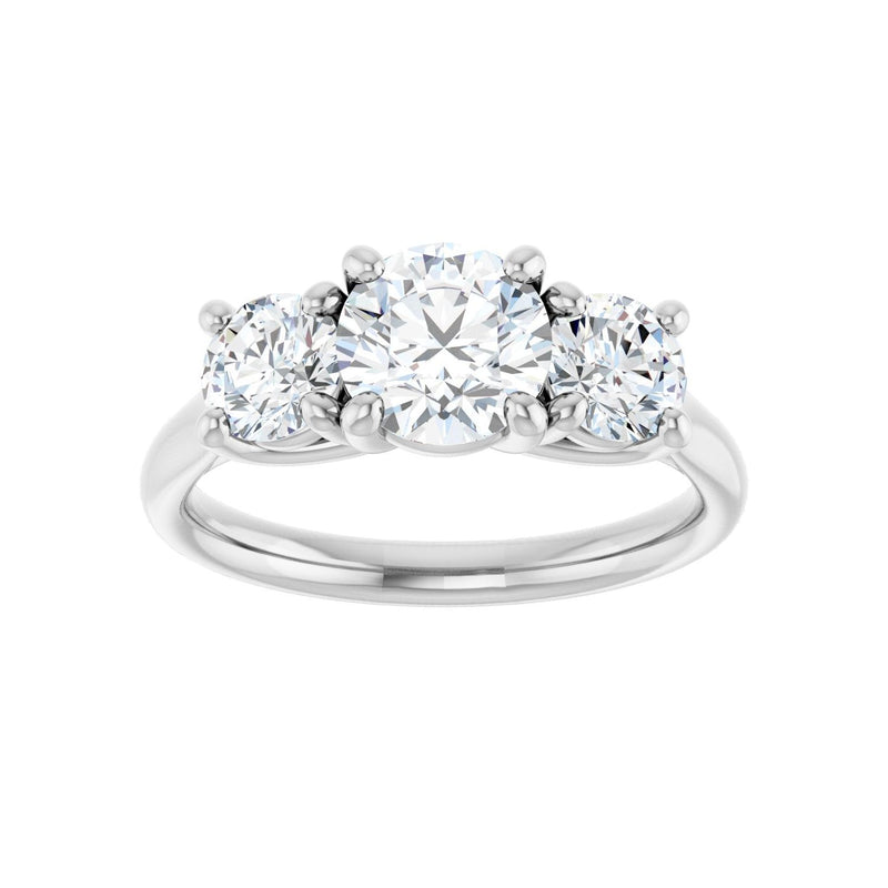 1 3/4 ct Round Lab Grown Diamond Three-Stone Engagement Ring in 1... - view 3