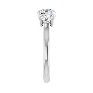 1 3/4 ct Round Lab Grown Diamond Three-Stone Engagement Ring in 1... - view 4