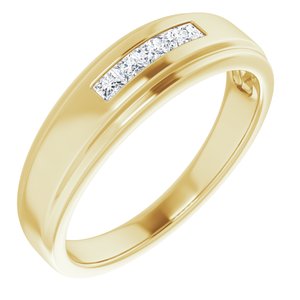 Five-Stone Band — 2 X 2 mm Square (122788) — 14K Yellow Gold