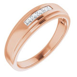 Five-Stone Band — 2 X 2 mm Square (122788) — 14K Rose Gold