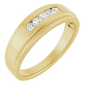 Five-Stone Band — 2.3 mm Round (122788) — 14K Yellow Gold