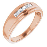 Five-Stone Band — 2.3 X 2.3 mm Square (122788) — 14K Rose Gold
