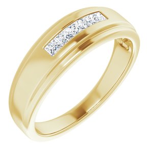 Five-Stone Band — 2.3 X 2.3 mm Square (122788) — 14K Yellow Gold