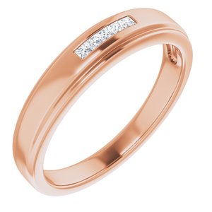 Five-Stone Band — 1.5 X 1.5 mm Square (122788) — 14K Rose Gold