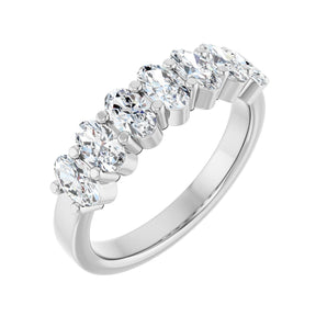 1 1/3 ct tw Diamond Lab Grown Anniversary Band in 14K White Gold...