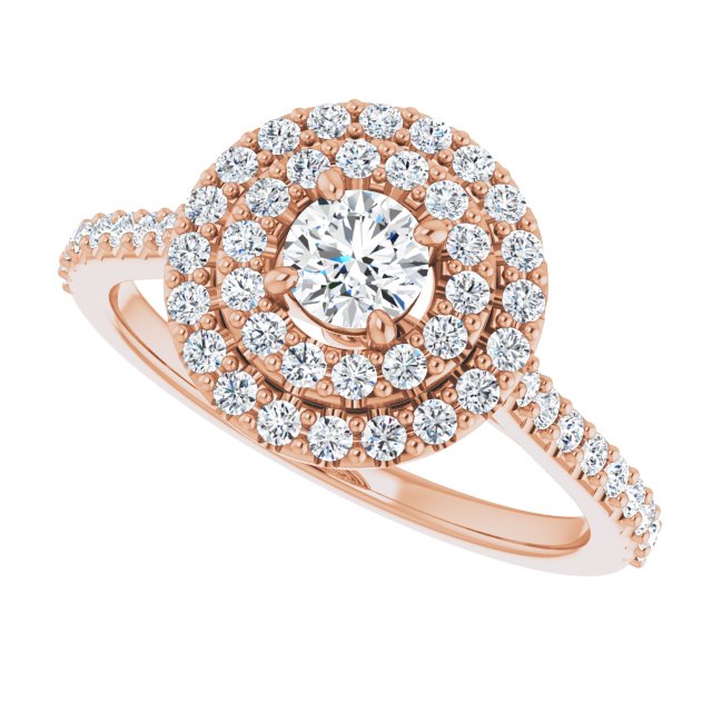 The Suri — Round Double Halo Engagement Ring - view 5