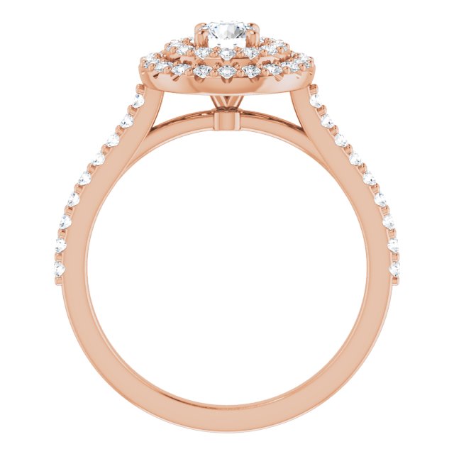 The Suri — Round Double Halo Engagement Ring - view 2