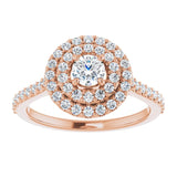 The Suri — Round Double Halo Engagement Ring - view 3