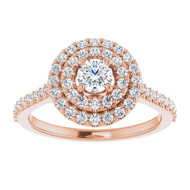 The Suri — Round Double Halo Engagement Ring - view 3