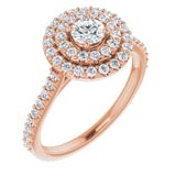 The Suri — Round Double Halo Engagement Ring - view 1