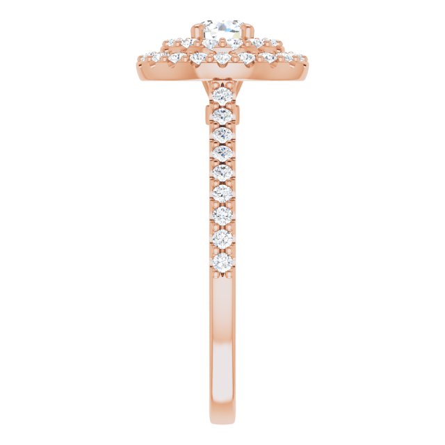 The Suri — Round Double Halo Engagement Ring - view 4