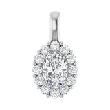 1 1/8 ct Oval Lab Grown Diamond Halo Pendant in 14K White Gold...
