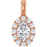 The Halia — Oval Halo Pendant - Rose